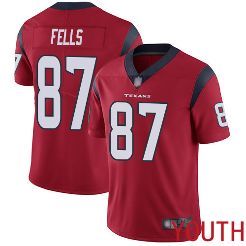 Houston Texans Limited Red Youth Darren Fells Alternate Jersey NFL Football #87 Vapor Untouchable->youth nfl jersey->Youth Jersey